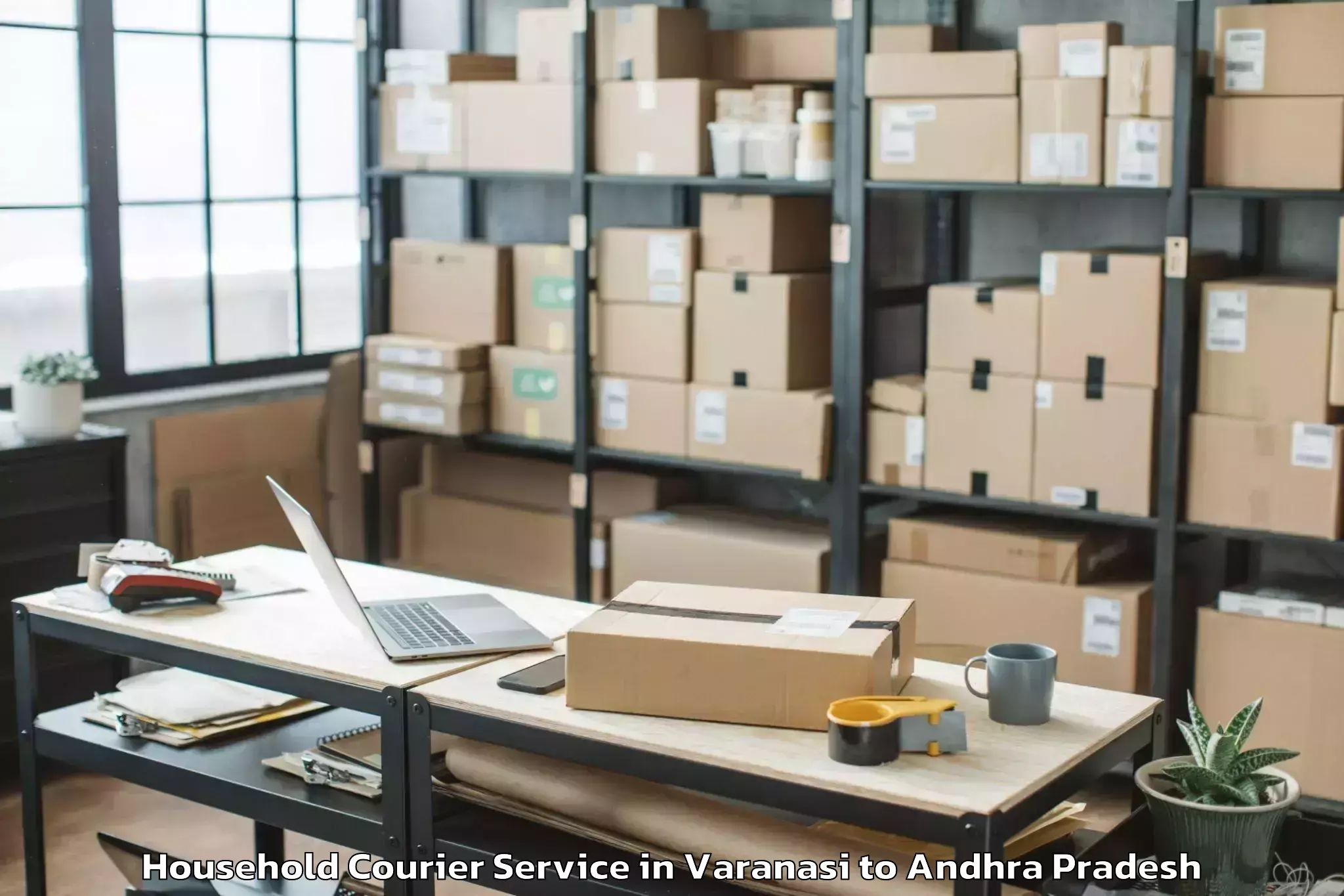 Quality Varanasi to Vajrapukothuru Household Courier